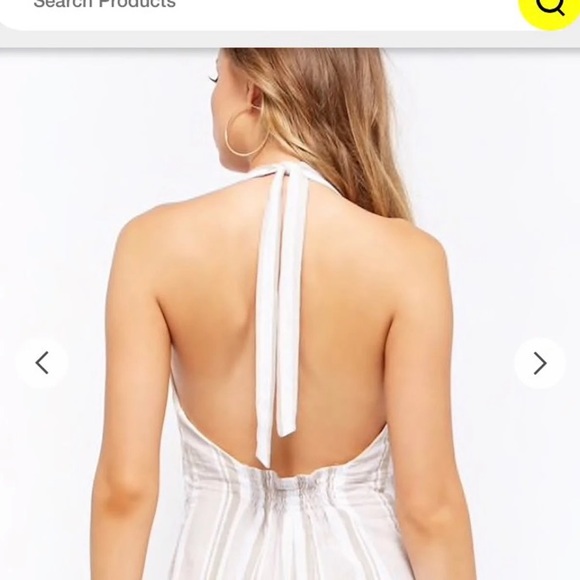 Halter Button Romper - Picture 3 of 7